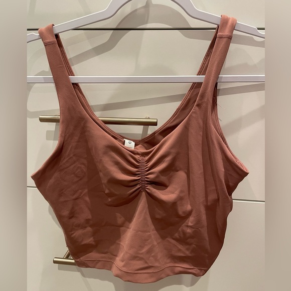 Lululemon Align gathered tank, size 8, fitted, cropped in the color spiced chai - Picture 5 of 5